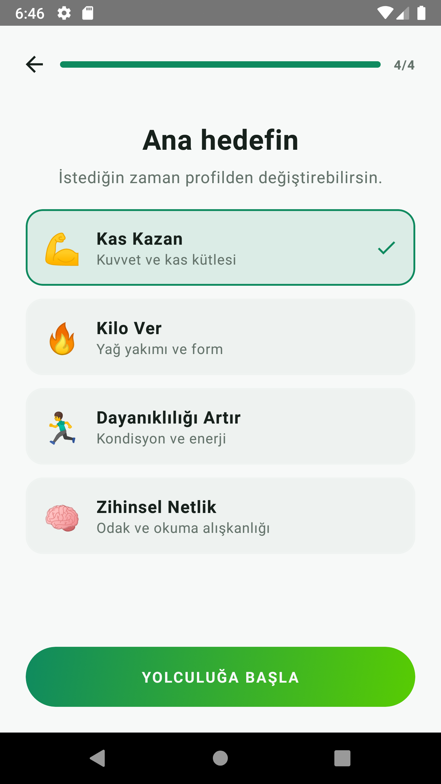 Hedef seçimi ekranı